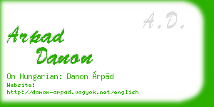 arpad danon business card